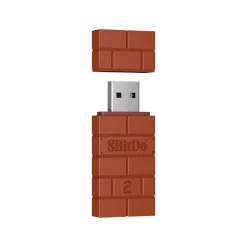 8Bitdo Wireless USB Adapter 2 for Switch, Windows, Mac & Raspberry Pi Compatible with Xbox Series X & S Controller, Xbox One Bluetooth, Switch Pro and PS5 Controller [Brown]