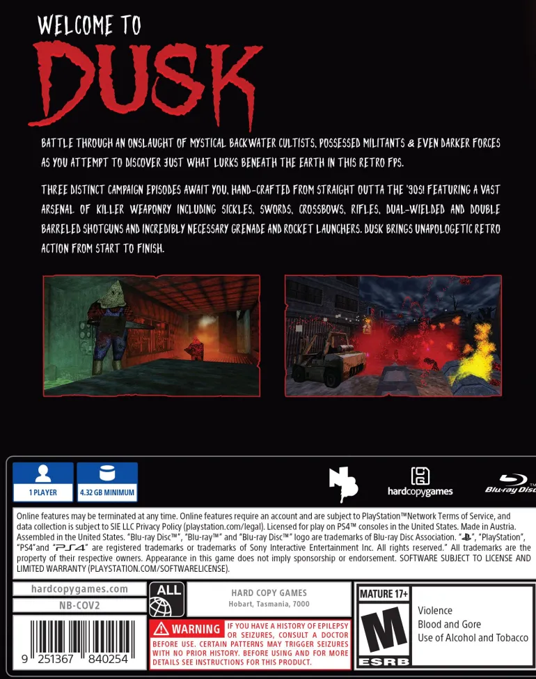 Dusk (Cover 2 Variant) - Playstation 4