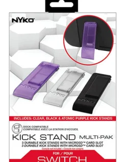 NYKO Kick Stand Multi-Pak (PURPLE/CLEAR/BLACK) - SWITCH