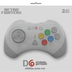 Retro Fighters - D6 Dreamcast Wireless Controller (White) for Switch/PC/Dreamcast