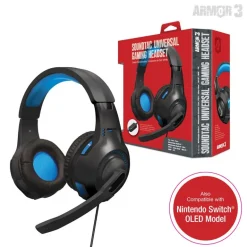 SoundTac Universal Gaming Headset For PS5™/Xbox Series X®/ Xbox Series S®/ Nintendo Switch®/ Nintendo Switch® Lite/ PS4®/ Xbox One®/ Wii U®/ PC/ Mac® (Blue) - Armor3