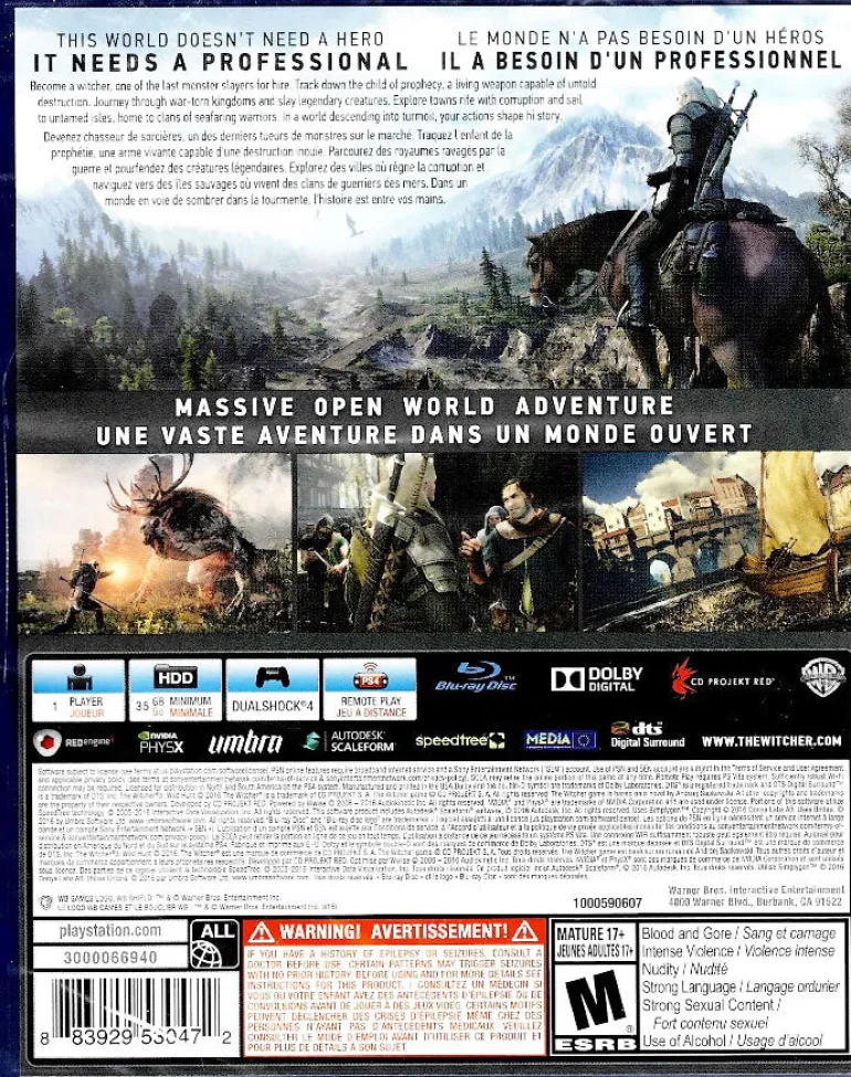 The Witcher 3: Wild Hunt - PS4