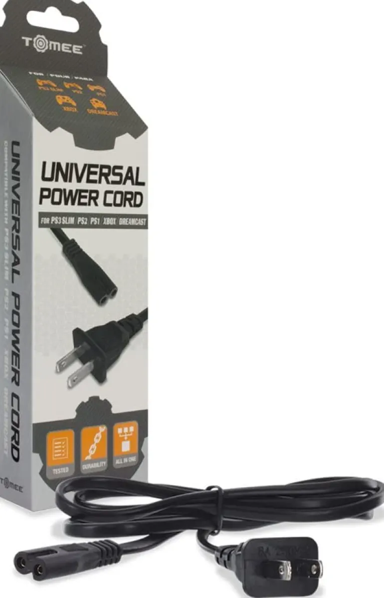 TOMEE - UNIVERSAL POWER CORD - PS3 SLIM/PS2/PS1/XBOX/DREAMCAST